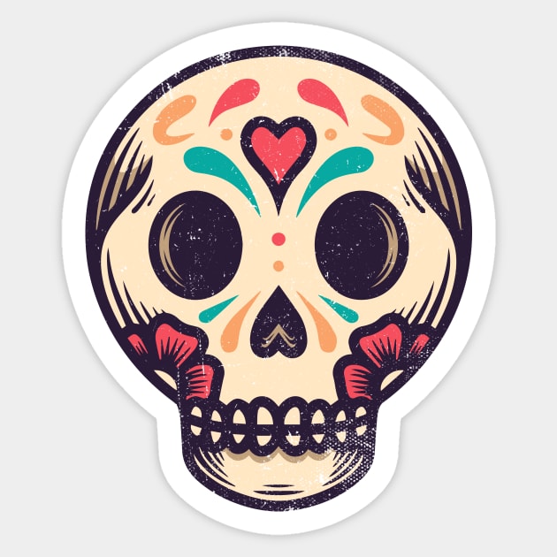 Dia de Muertos Sugar Skull Sticker by Alundrart